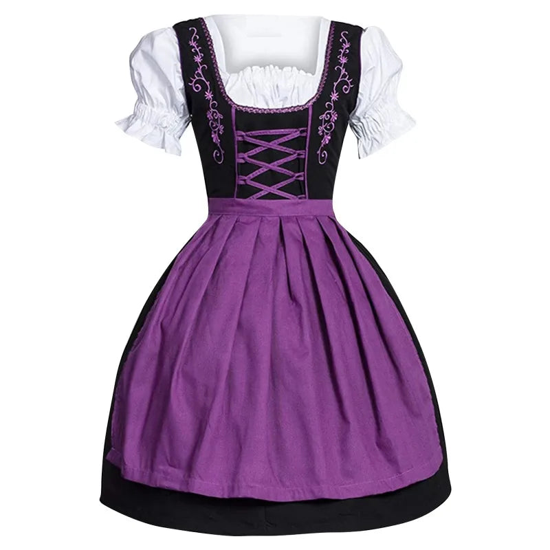 Oktoberfest dirndl kjole til kvinder i polyester med middelalderinspireret design | Madeleine