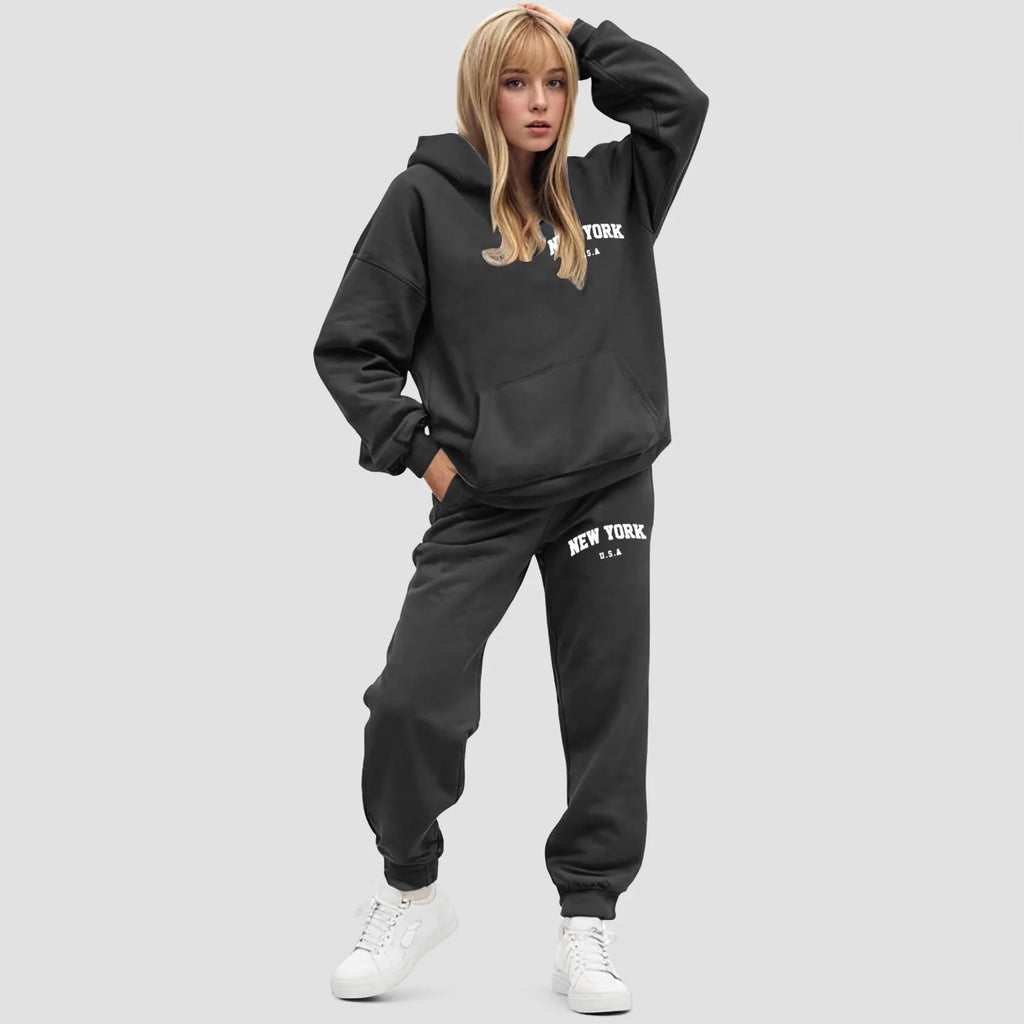 Dames Hoodie Set Oversized Fleece Jogger | Elvara