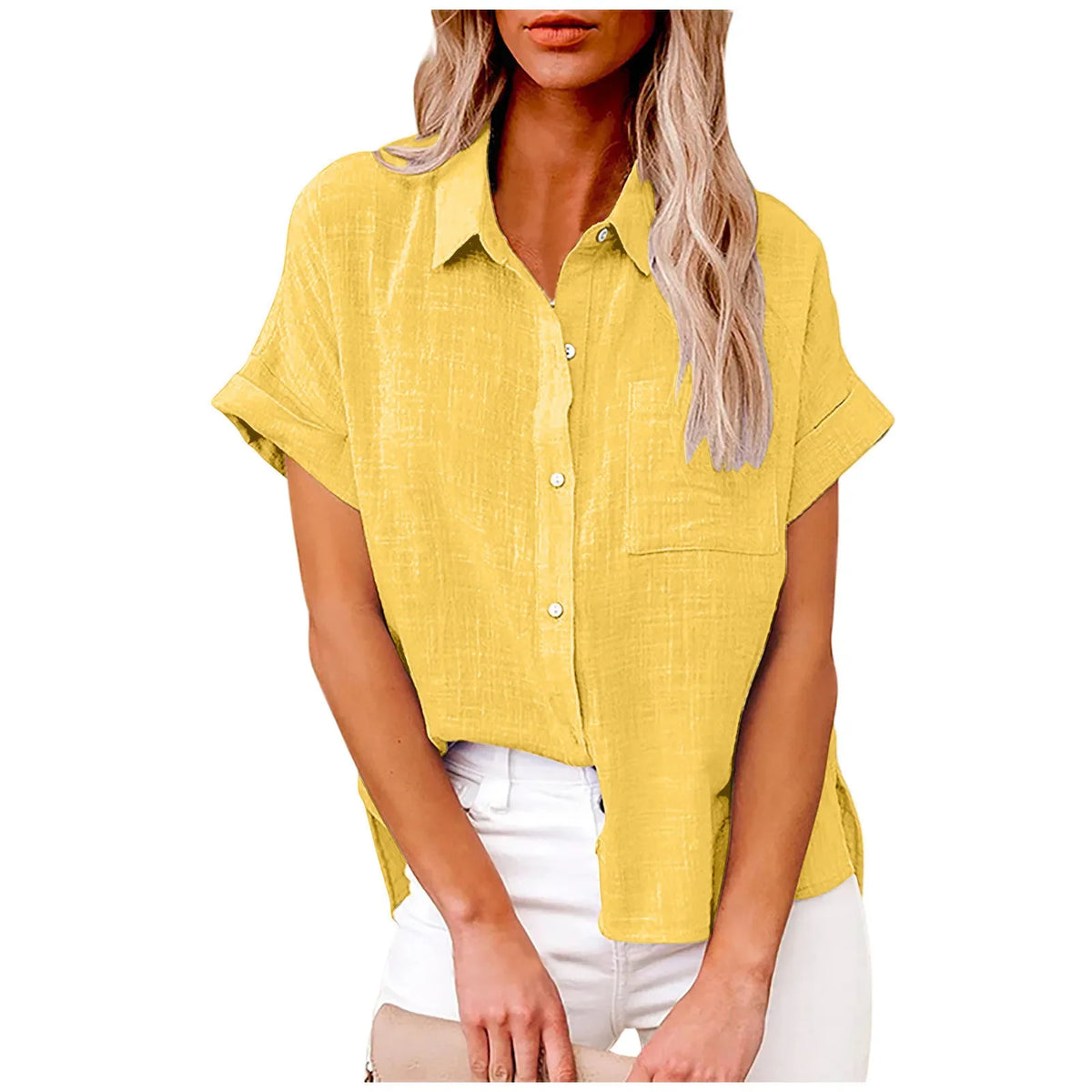 Blouse Løs Casual Sommer Kortærmet | Elvoro