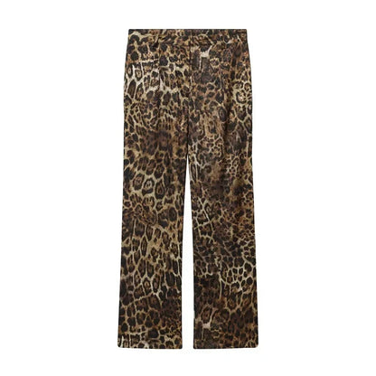 Dame Buksesæt Leopardmønster Blazer | Diva