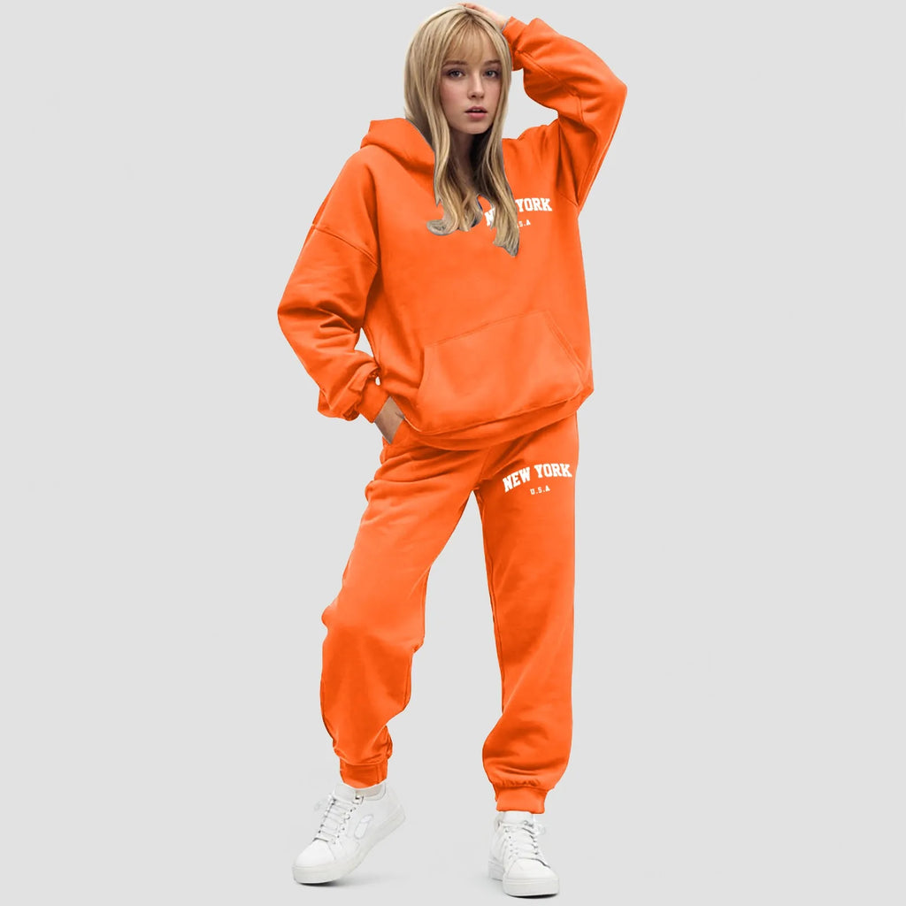 Dames Hoodie Set Oversized Fleece Jogger | Elvara