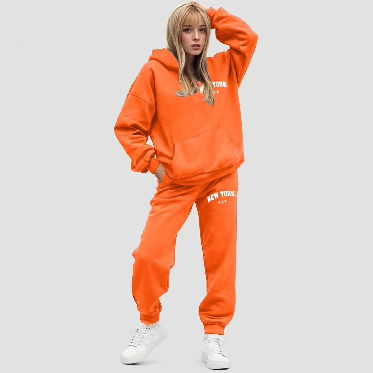Dames Hoodie Set Oversized Fleece Jogger | Elvara