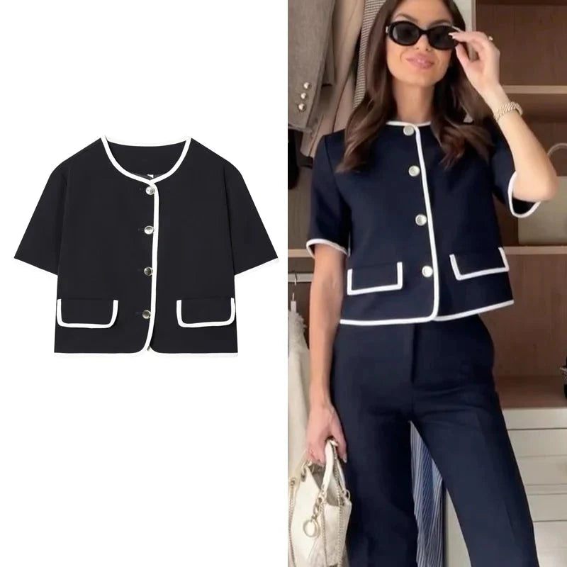 Cropped Blazer Praktiske Lommer | Eliah
