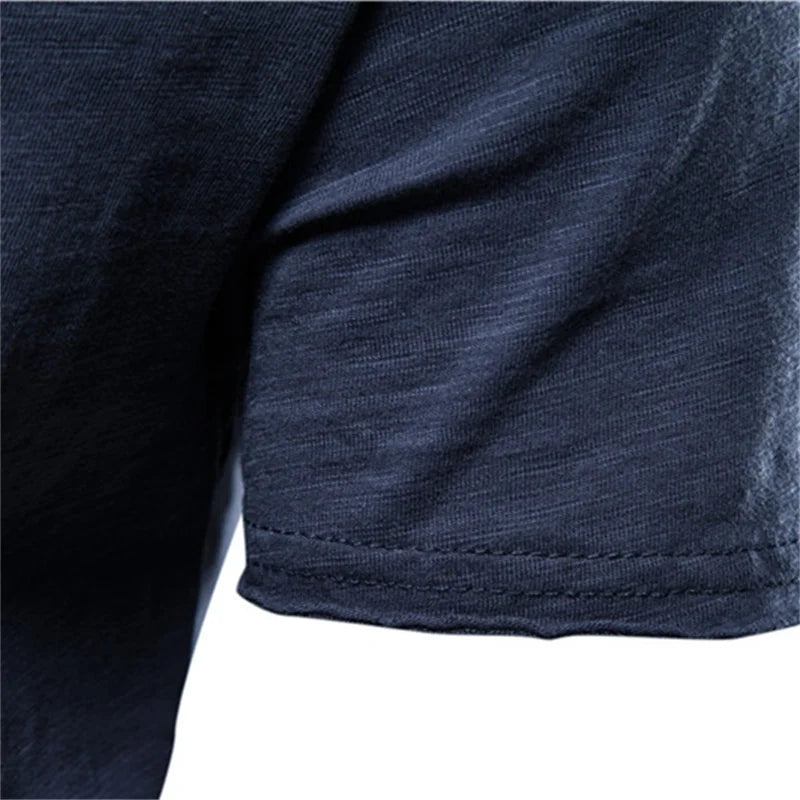 Orvex Linen Kortærmet Herre T-Shirt Bomuld Rund Hals Sommer Casual