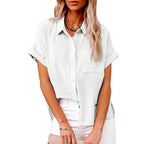 Blouse Løs Casual Sommer Kortærmet | Elvoro