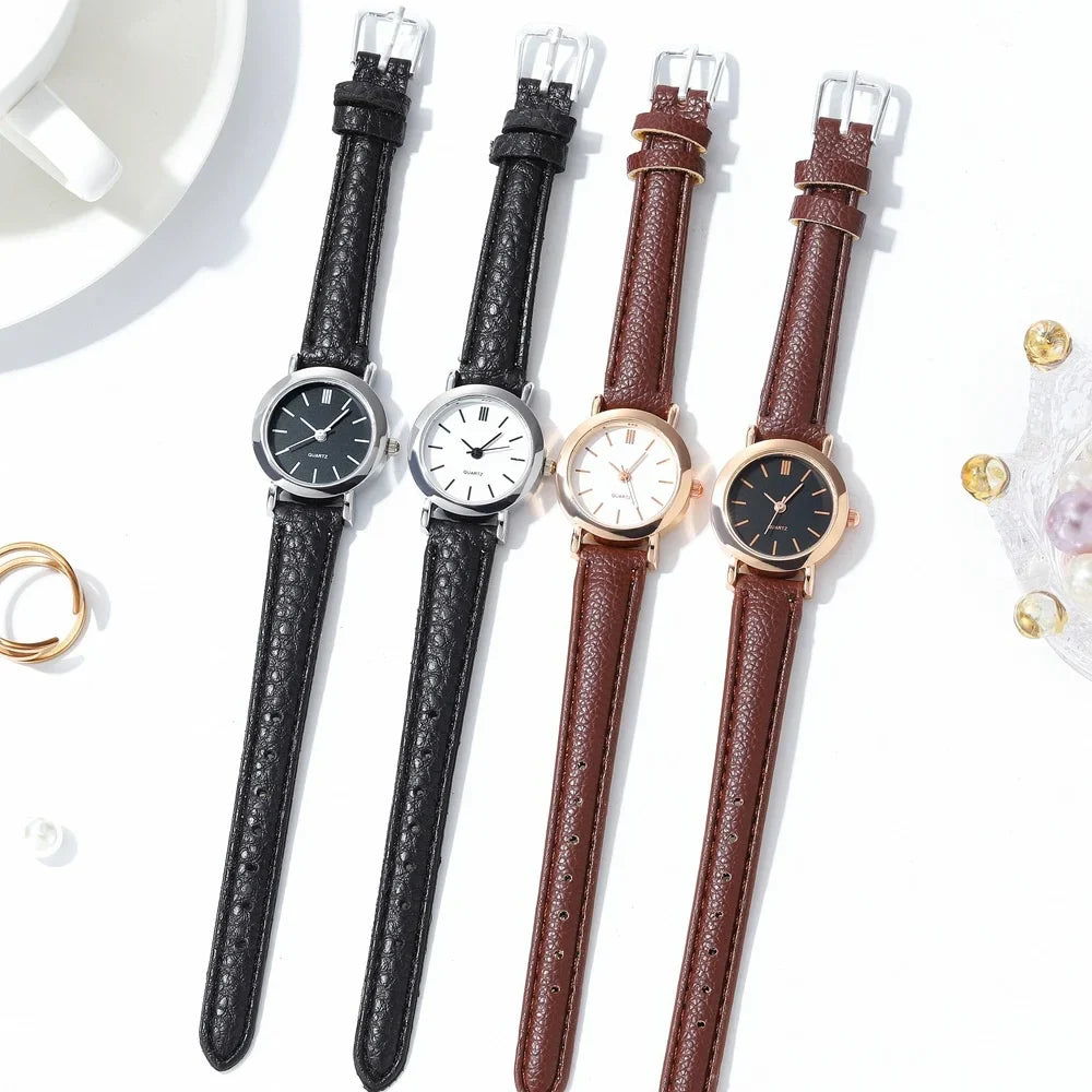 Armbåndsur minimalistisk analog læder kvarts daglig | Luciana