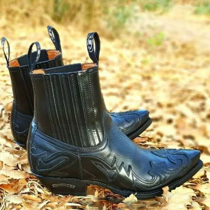 Herre Cowboystøvler Vintage Læder Syninger | Torvik
