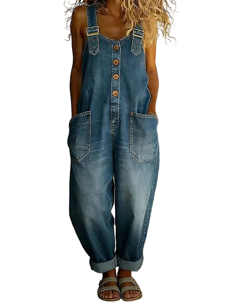Wide Leg Jumpsuit Høj Talje Polyester | Salenza