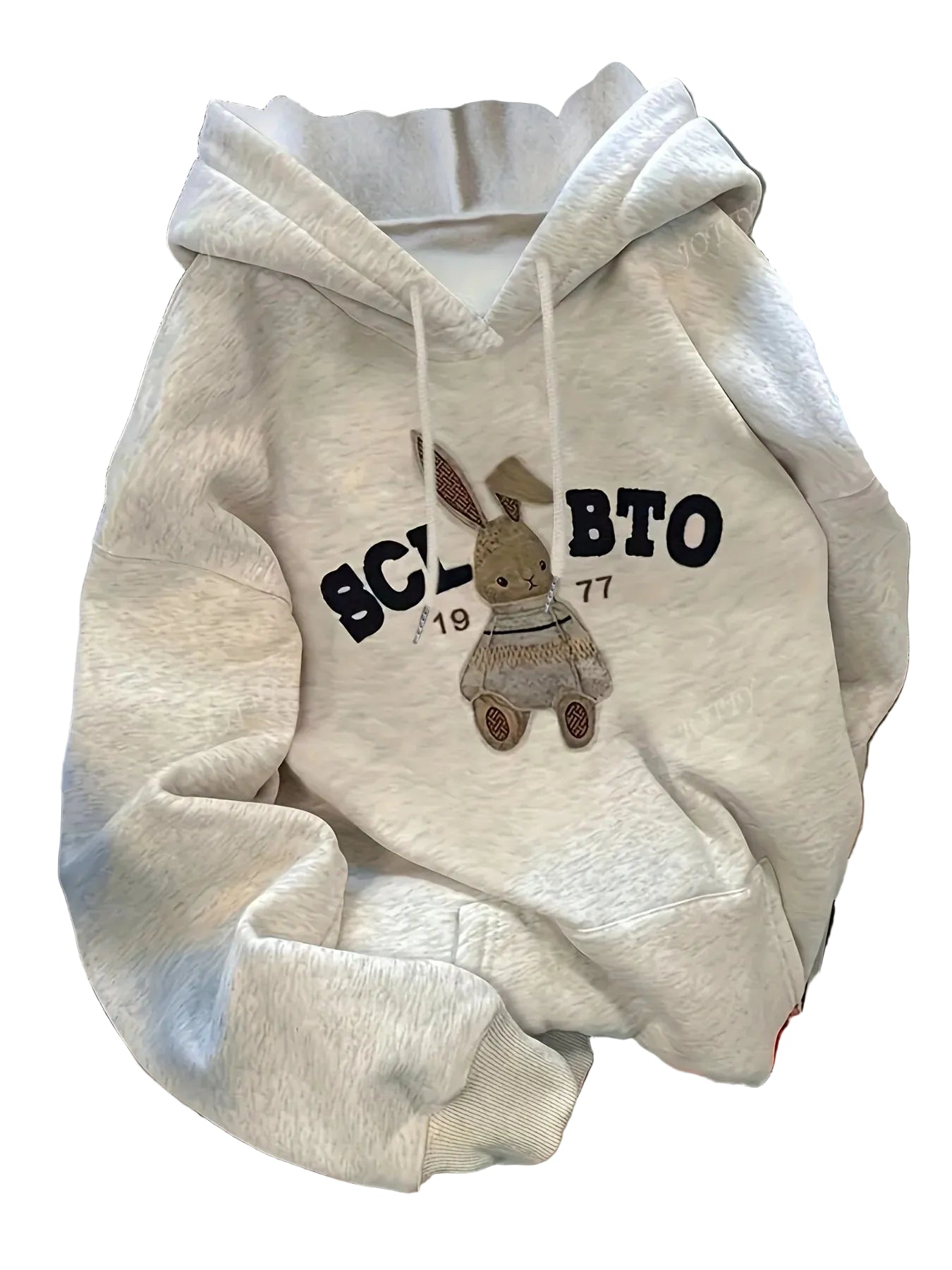 Grå Hoodie med Print – Casual Hættetrøje til Efterår & Vinter Unisex