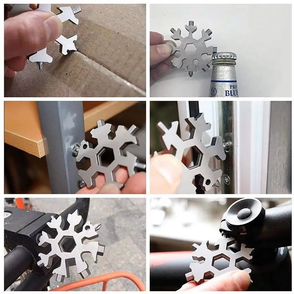 Kompakt 18-w-1 uniwersalny klucz z motywem płatka śniegu |ToolRing