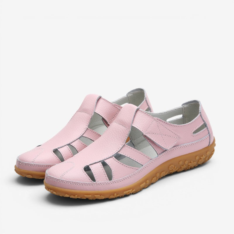 Damesandaler Komfortabel Læder Velcro | Solveig
