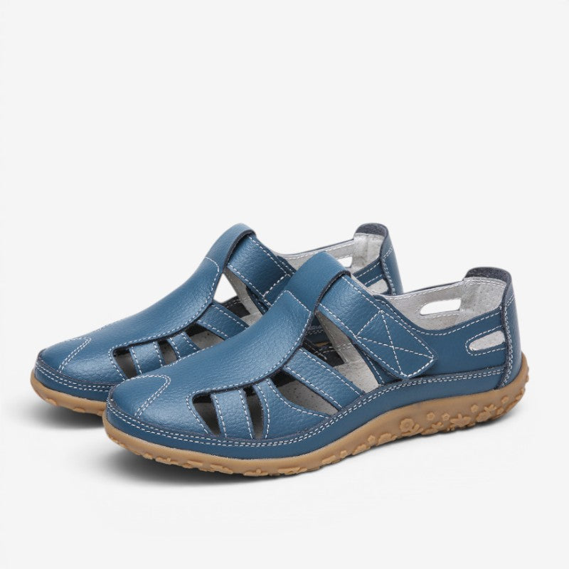 Damesandaler Komfortabel Læder Velcro | Solveig