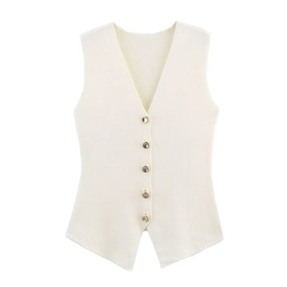Top Ærmeløs V-Neck Casual Stretch | Orvyn