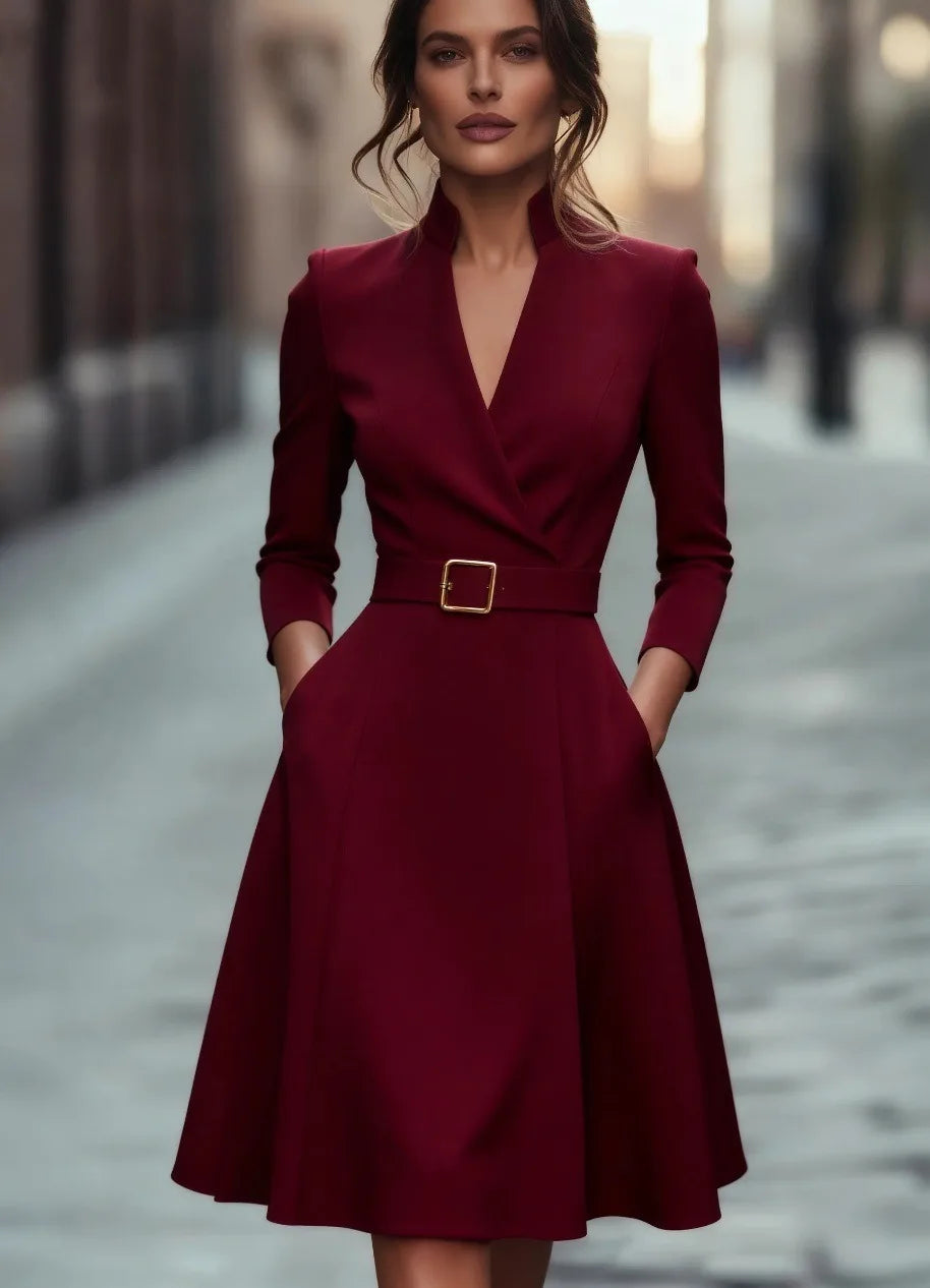 Kjole V-Hals Elegant Slim Pasform | Novira