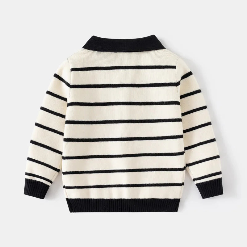 Kenvor Lio Unisex Børnesweater Stribet Langærmet Varm Vinter Komfort