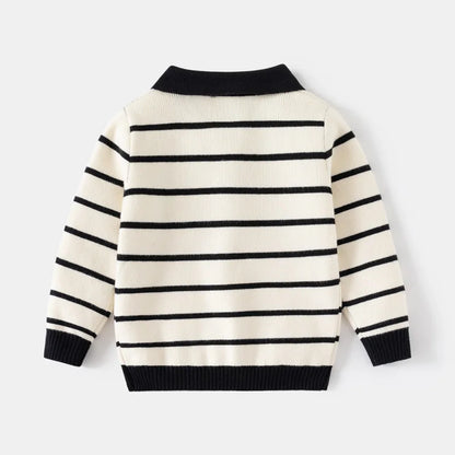 Kenvor Lio Unisex Børnesweater Stribet Langærmet Varm Vinter Komfort