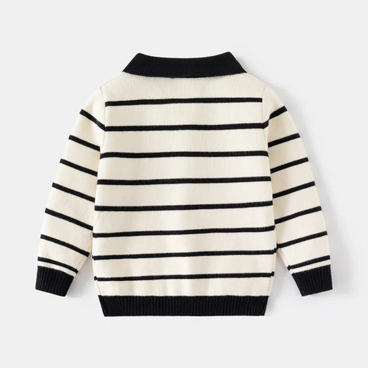 Kenvor Lio Unisex Børnesweater Stribet Langærmet Varm Vinter Komfort