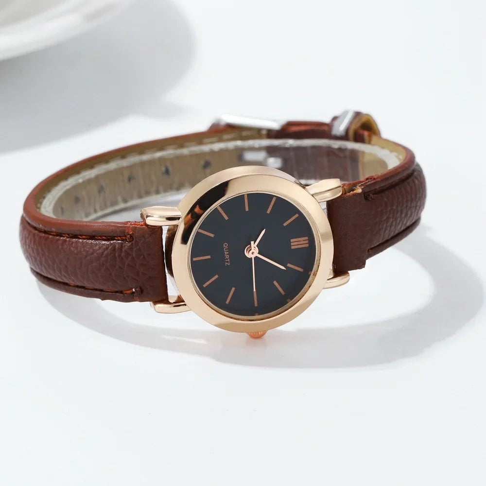 Armbåndsur minimalistisk analog læder kvarts daglig | Luciana
