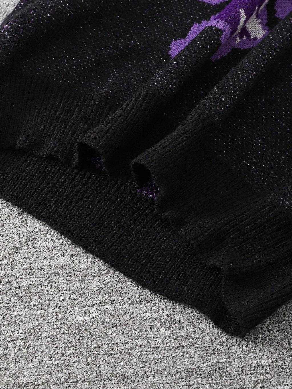 Jacquard striktrøje til mænd med geometrisk mønster rund hals grov struktur | Nestor