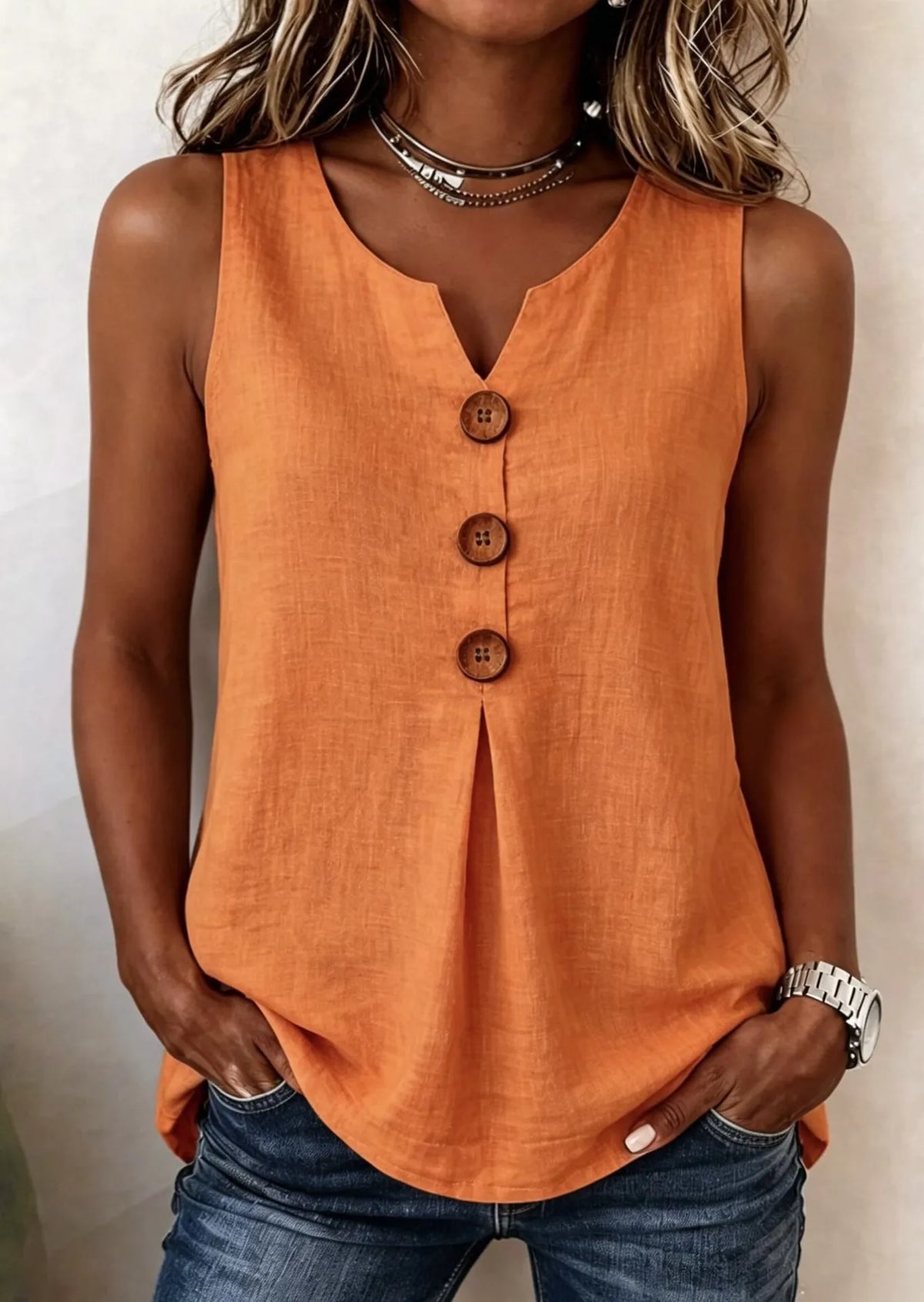 Tanktop Knapdetaljer Sommer | Jessy