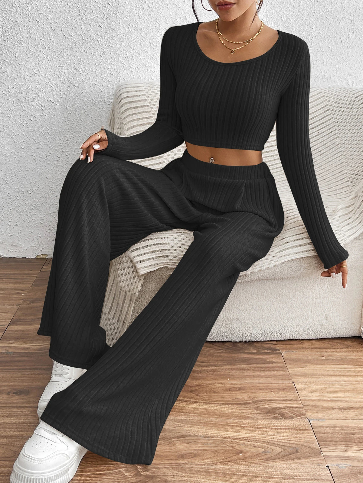 Sæt 2-delt Stretch Løs Sommer Casual | Paloma