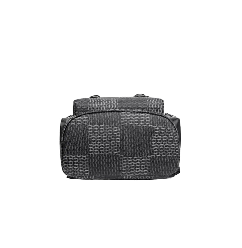 Unisex rygsæk i PU med laptoprum ternet design og stor kapacitet | Bribag