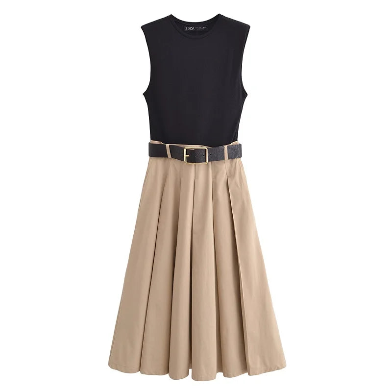 jole Plisseret Midi Sommer Elegant Pasform | Alvienne