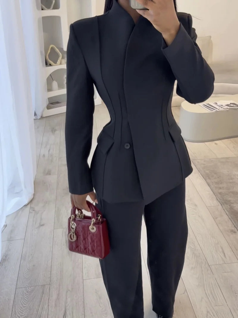 Buksedragt Slim Fit Elegant  2-delt sæt Casual | Vexon