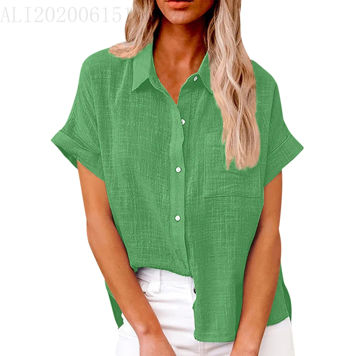 Blouse Løs Casual Sommer Kortærmet | Elvoro