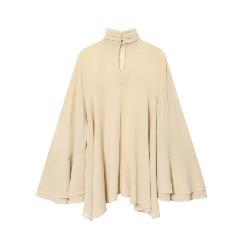 Bluse Cape Loose Chiffon Elegant | Zyrel