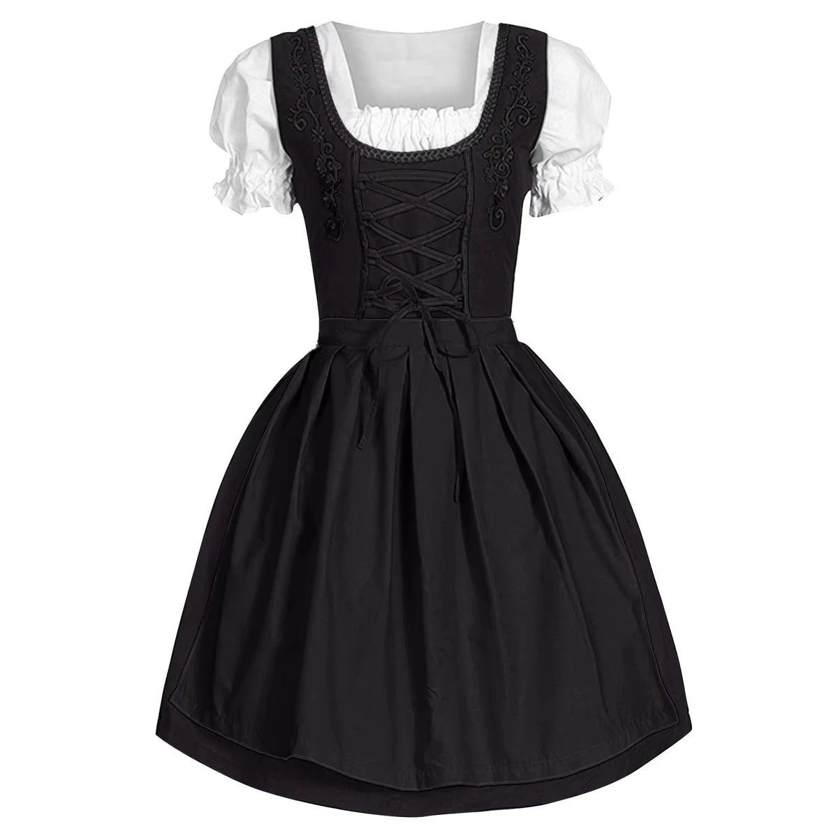 Oktoberfest dirndl kjole til kvinder i polyester med middelalderinspireret design | Madeleine