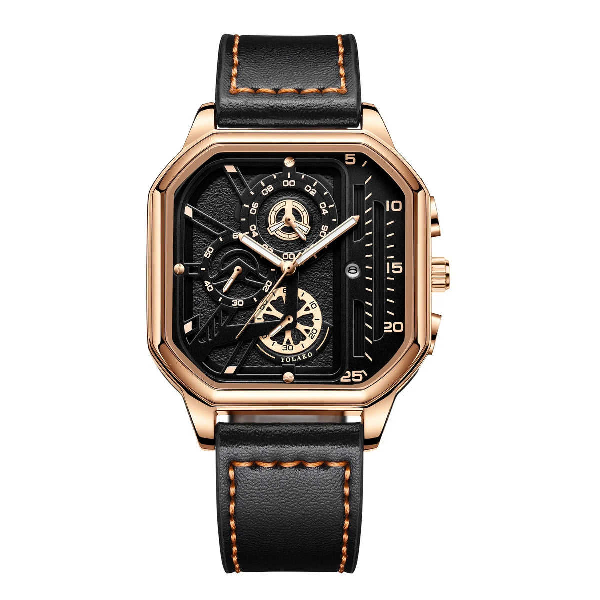 Square Armbåndsur Kvarts Læderrem Analog Design | Velmoro