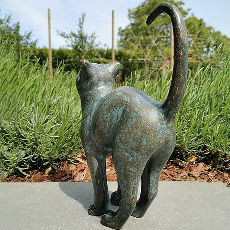 Kattefigur Naturtro Have Dekoration | Felinao