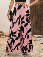 Zenvira Loose Fit Bukser Elastisk Talje Casual Komfort Print Forår Efterår