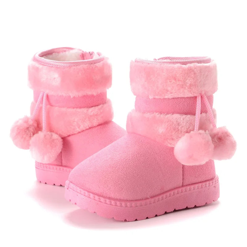 Pigstøvler med plysforing lynlås mikrofiber og slidstærk gummisål | Gisèle