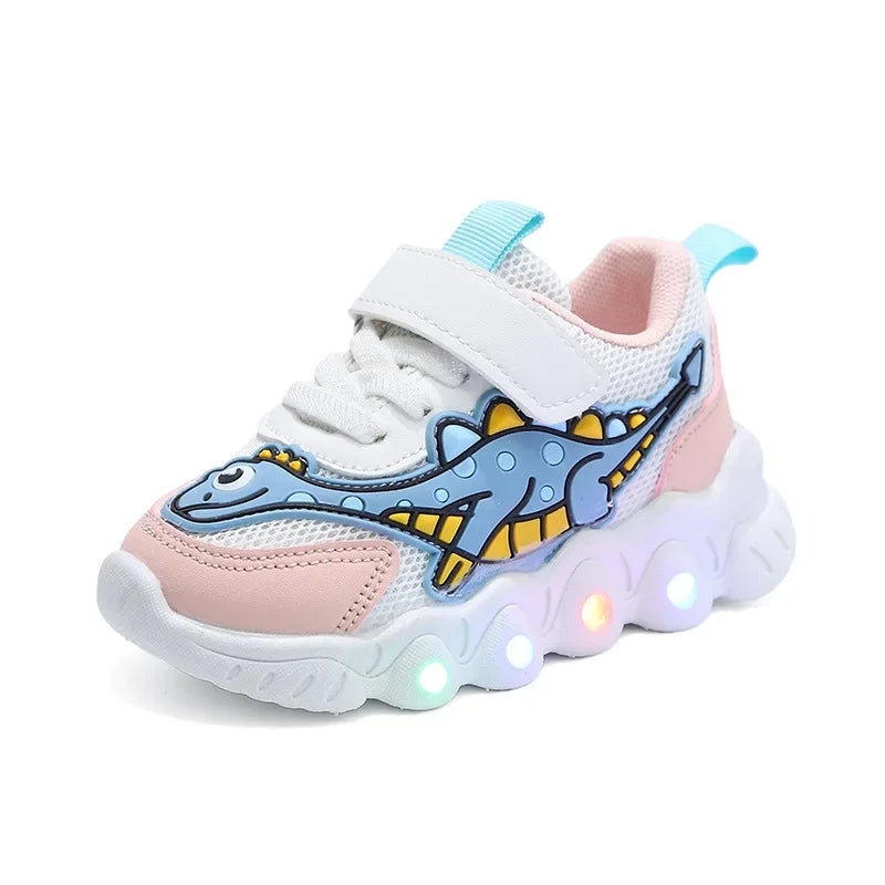 Børnesneakers LED Sål Velcro Åndbar Komfort | Alvero