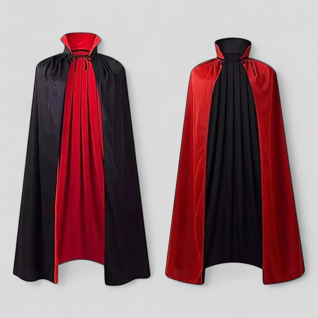Vendbar Halloween kostumejakke til mænd med hætte Reaper vampyr design | Hector
