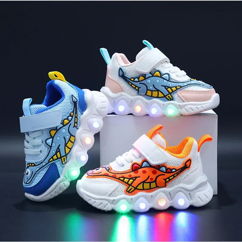 Børnesneakers LED Sål Velcro Åndbar Komfort | Alvero
