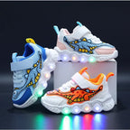 Børnesneakers LED Sål Velcro Åndbar Komfort | Alvero