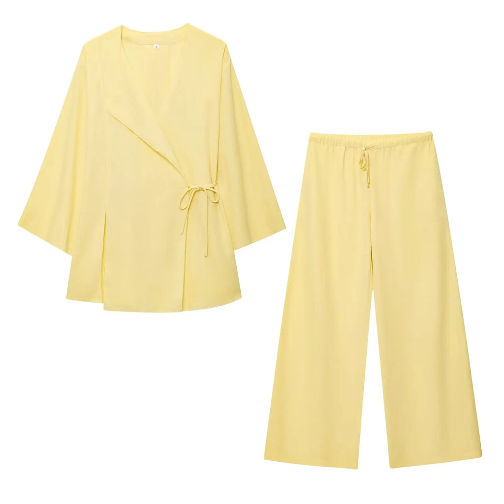 Jakkesæt Løs Elegant Wide Leg Sæt | Zyrel