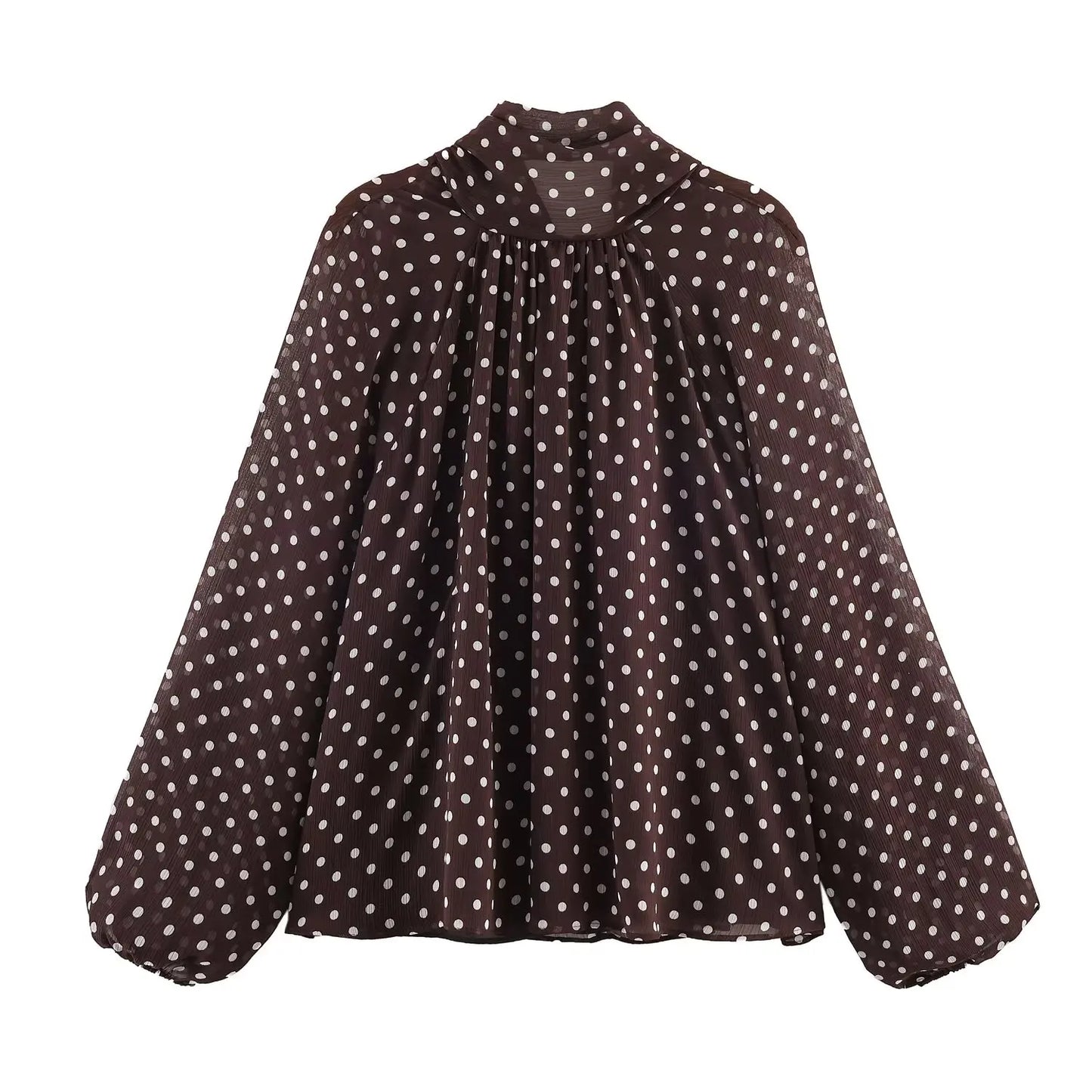 Bluse Polka Dot V-Neck Slim Fit | Elaris