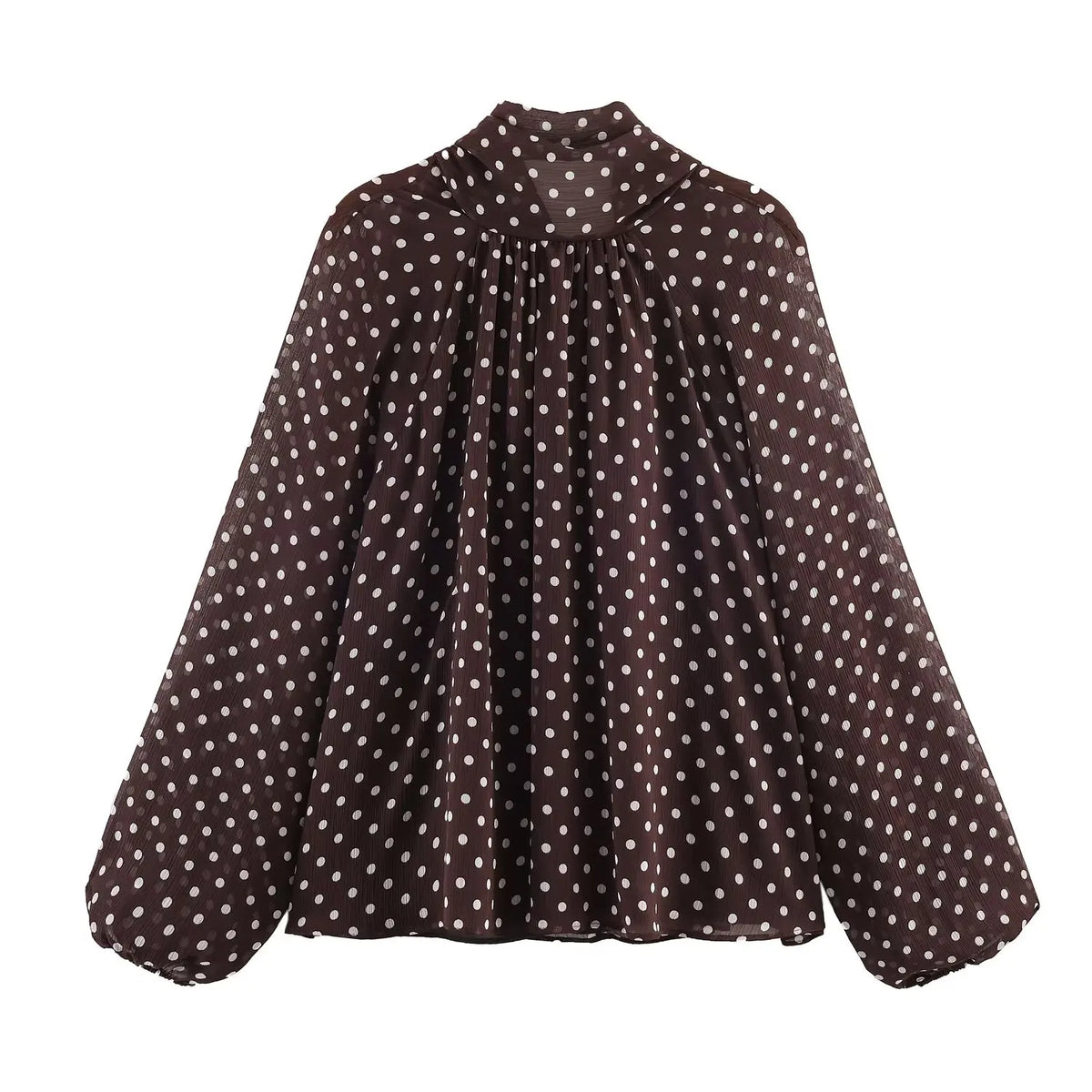 Bluse Polka Dot V-Neck Slim Fit | Elaris