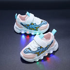 Børnesneakers LED Sål Velcro Åndbar Komfort | Alvero