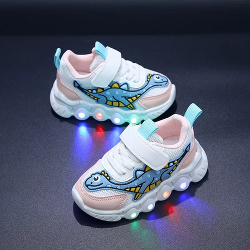 Børnesneakers LED Sål Velcro Åndbar Komfort | Alvero