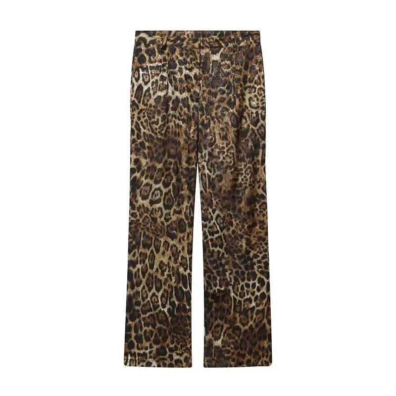 Dame Buksesæt Leopardmønster Blazer | Diva