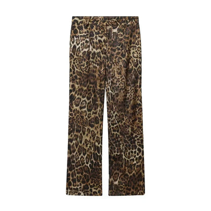 Dame Buksesæt Leopardmønster Blazer | Diva