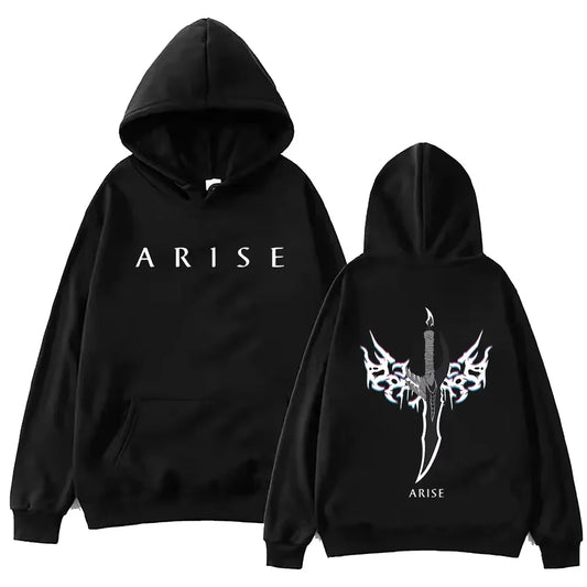 Arise Hoodie – Fleece Hættetrøje med Mørkt Print