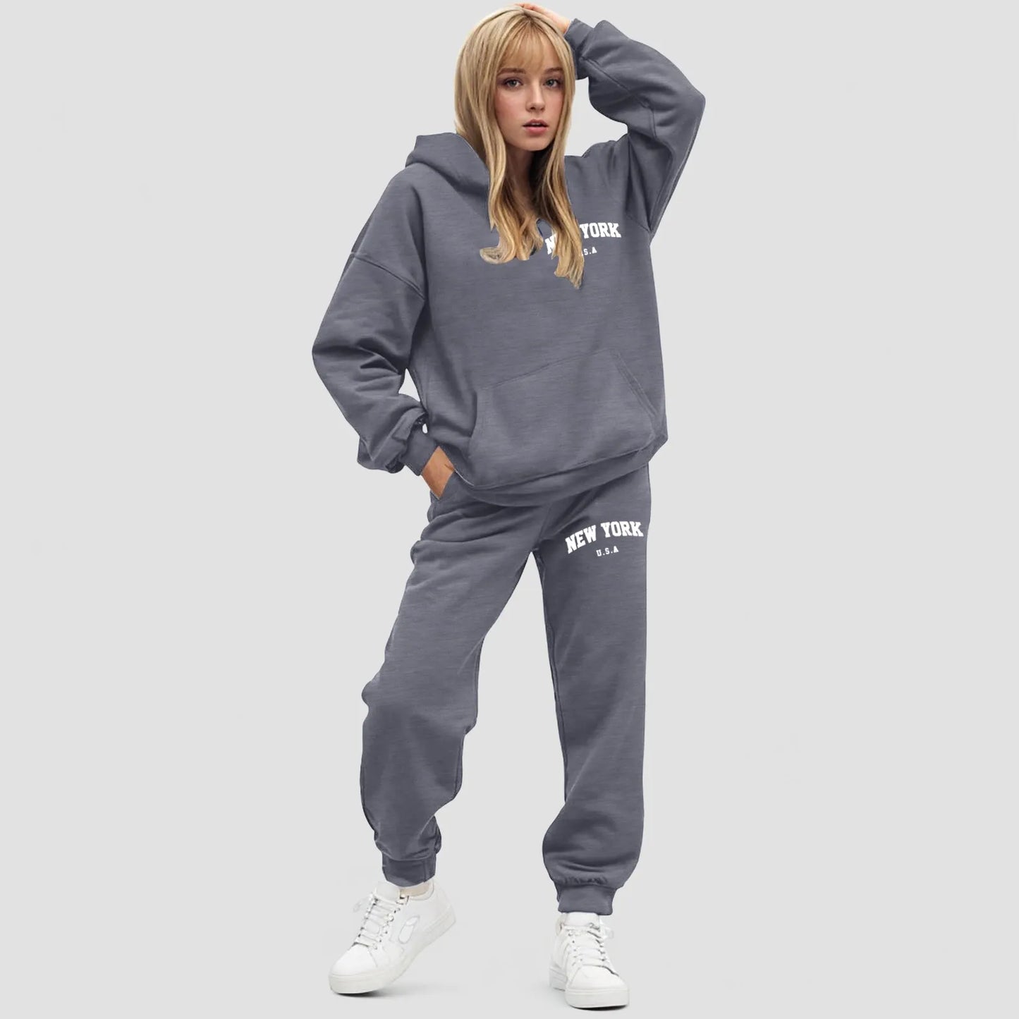 Dames Hoodie Set Oversized Fleece Jogger | Elvara
