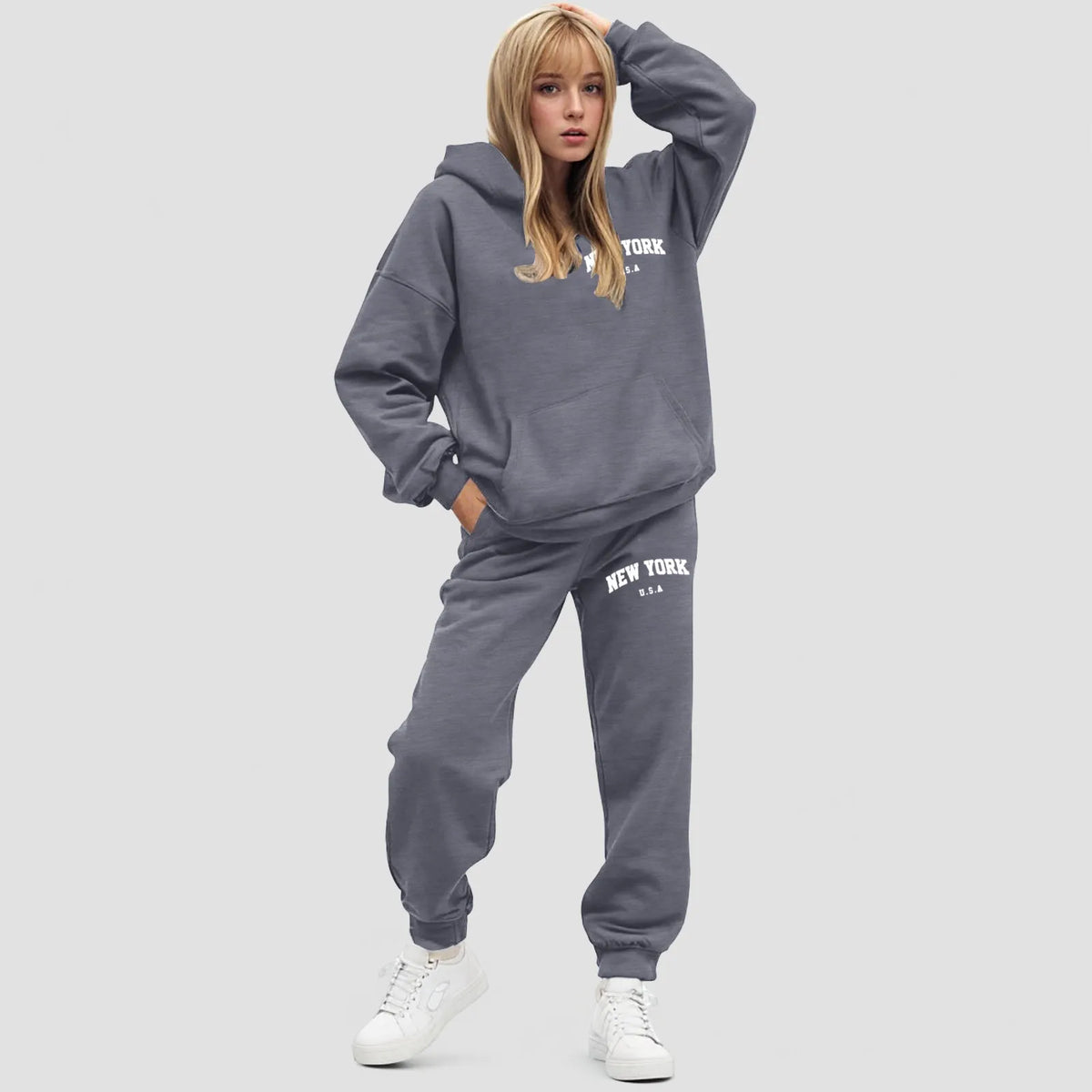 Dames Hoodie Set Oversized Fleece Jogger | Elvara