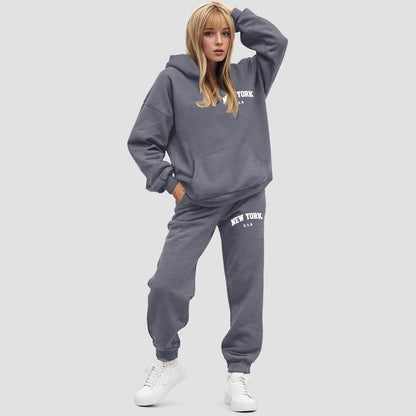 Dames Hoodie Set Oversized Fleece Jogger | Elvara